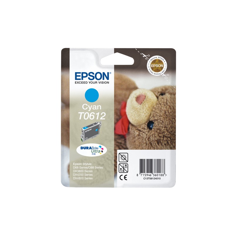 Epson Teddybear Singlepack Cyan T0612 DURABrite Ultra Ink