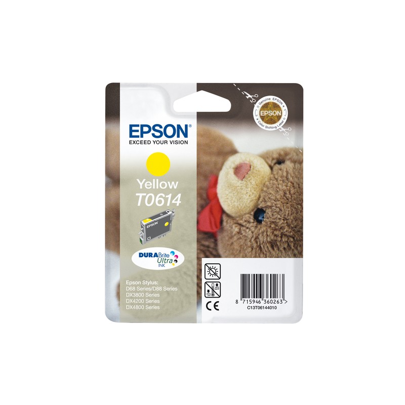 Epson Teddybear Singlepack Yellow T0614 DURABrite Ultra Ink