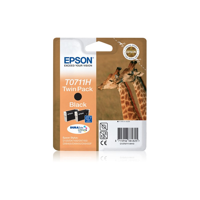 Epson Giraffe Twinpack Black T0711H DURABrite Ultra Ink