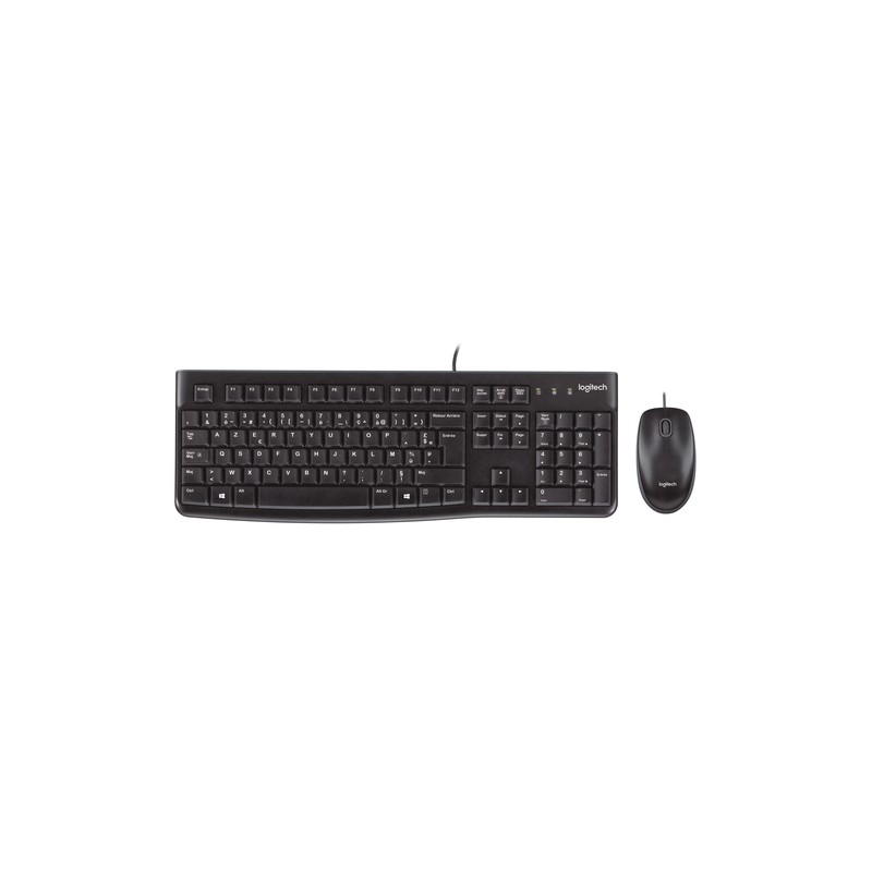 Logitech MK120 keyboard USB AZERTY Belgian Black