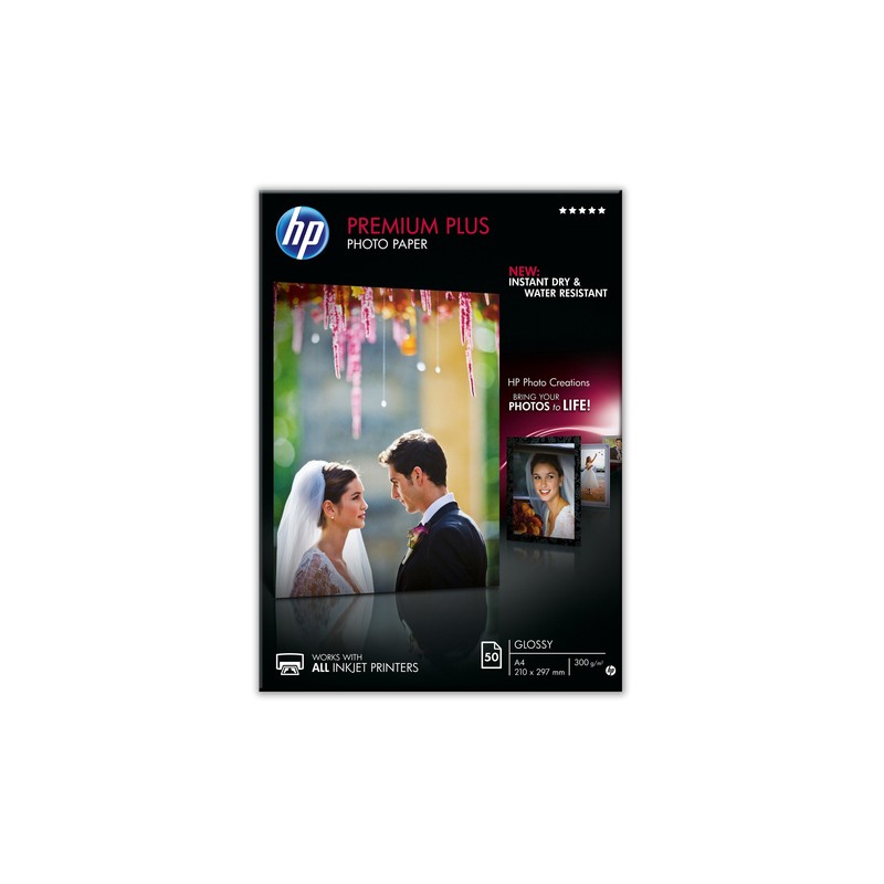 HP Premium Plus Glossy -50 sht/A4/210 x 297 mm photo paper White Gloss