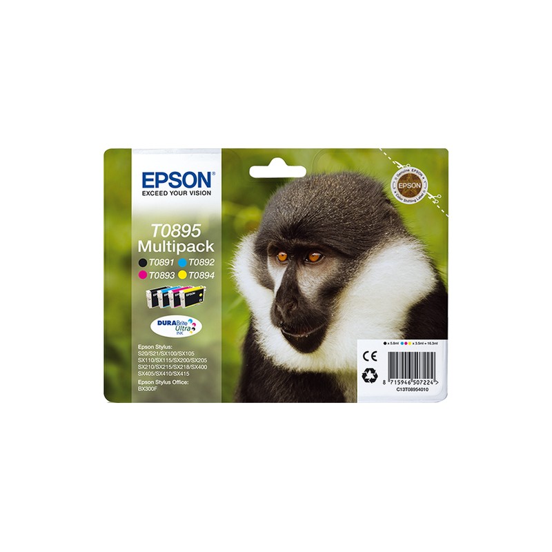 Epson Monkey Multipack 4-colours T0895 DURABrite Ultra Ink