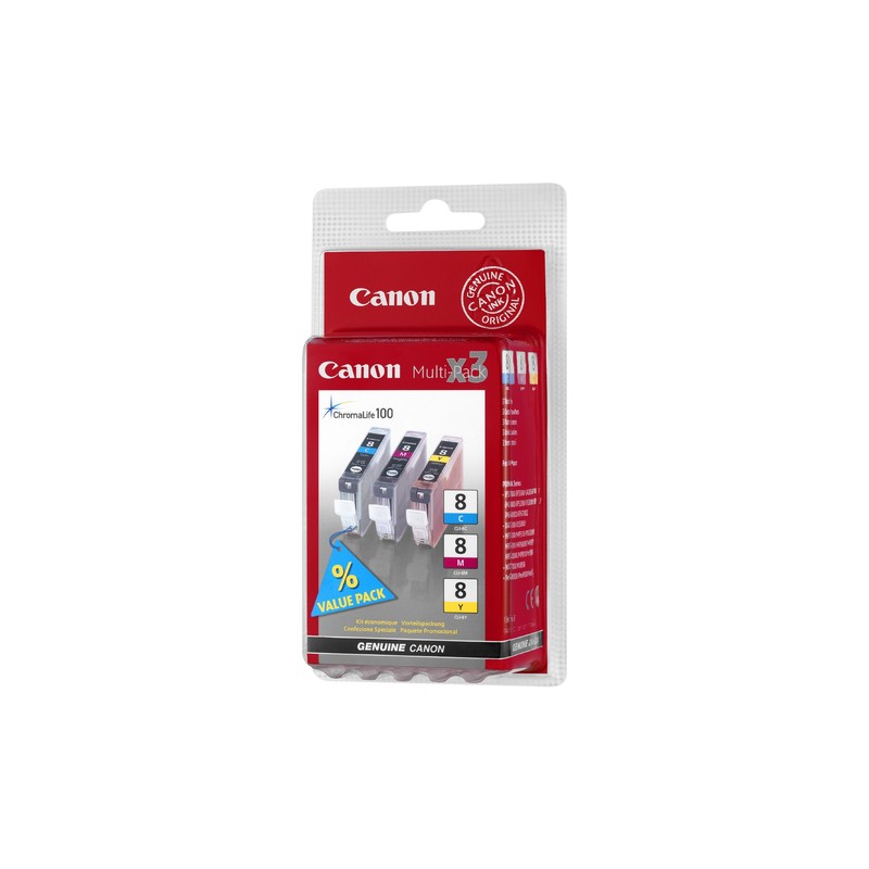 Canon CLI-8 C/M/Y Original Cyan,Magenta,Yellow Multipack 3 pc(s)