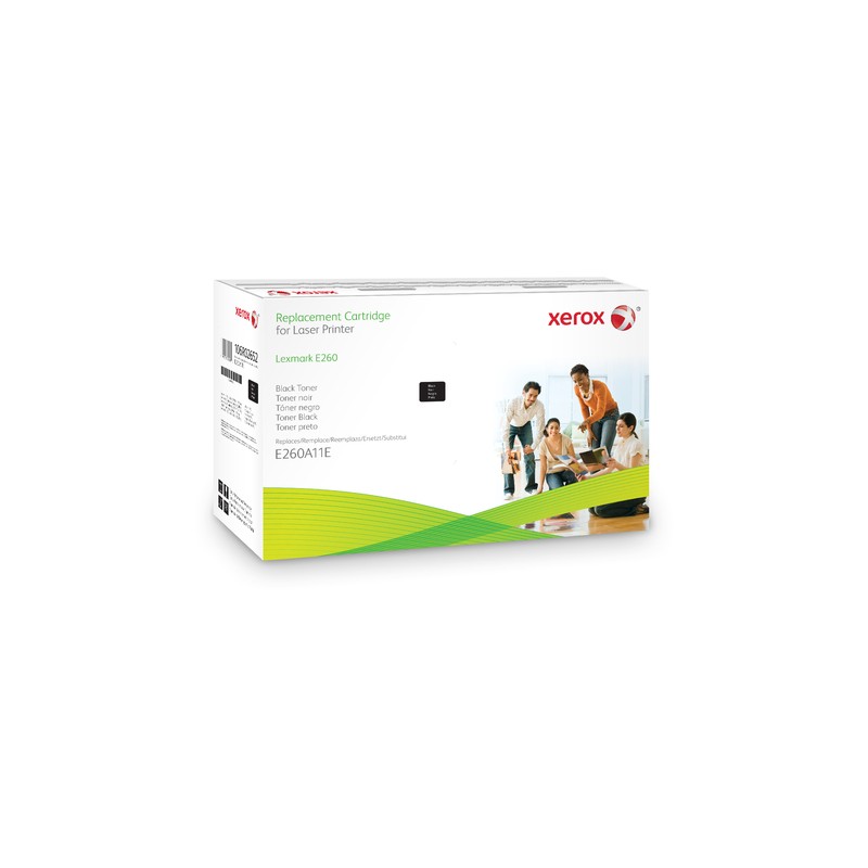 Xerox Black Toner Cartridge. Equivalent To Lexmark E260A21E, E260A11E