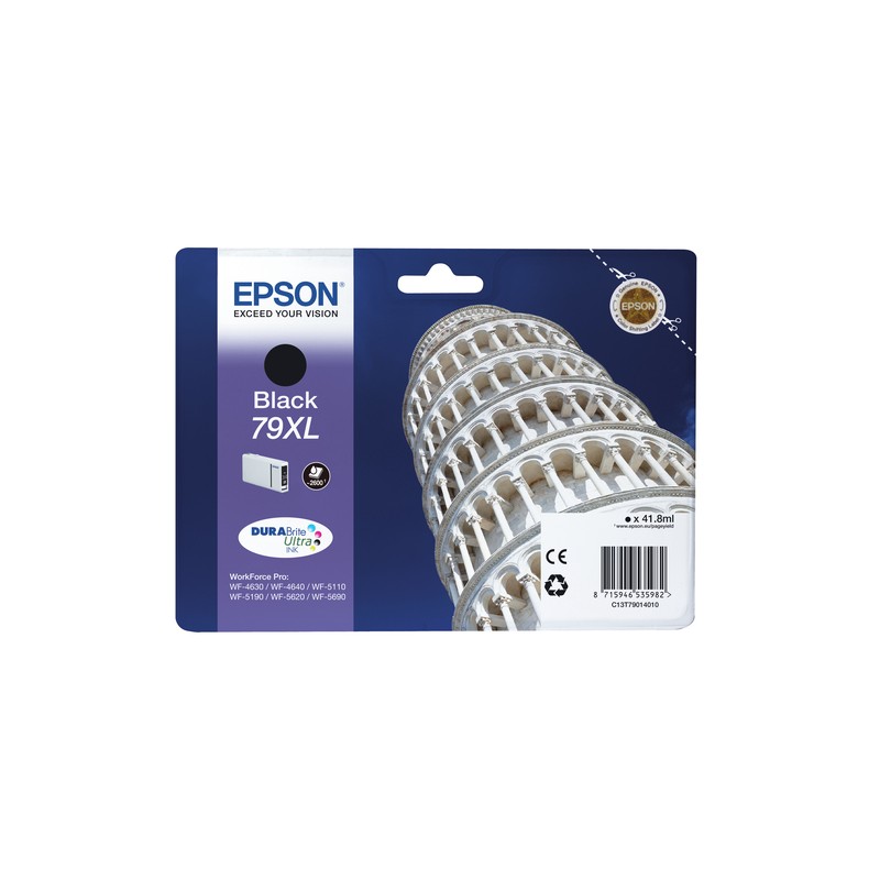 Epson Tower of Pisa Singlepack Black 79XL DURABrite Ultra Ink