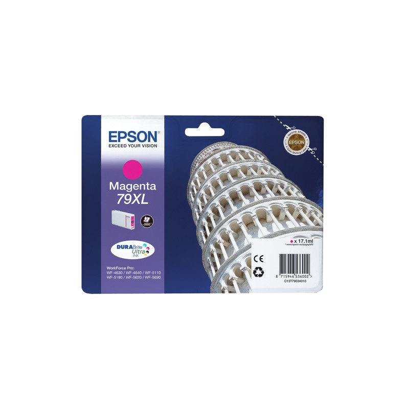 Epson Tower of Pisa Singlepack Magenta 79XL DURABrite Ultra Ink