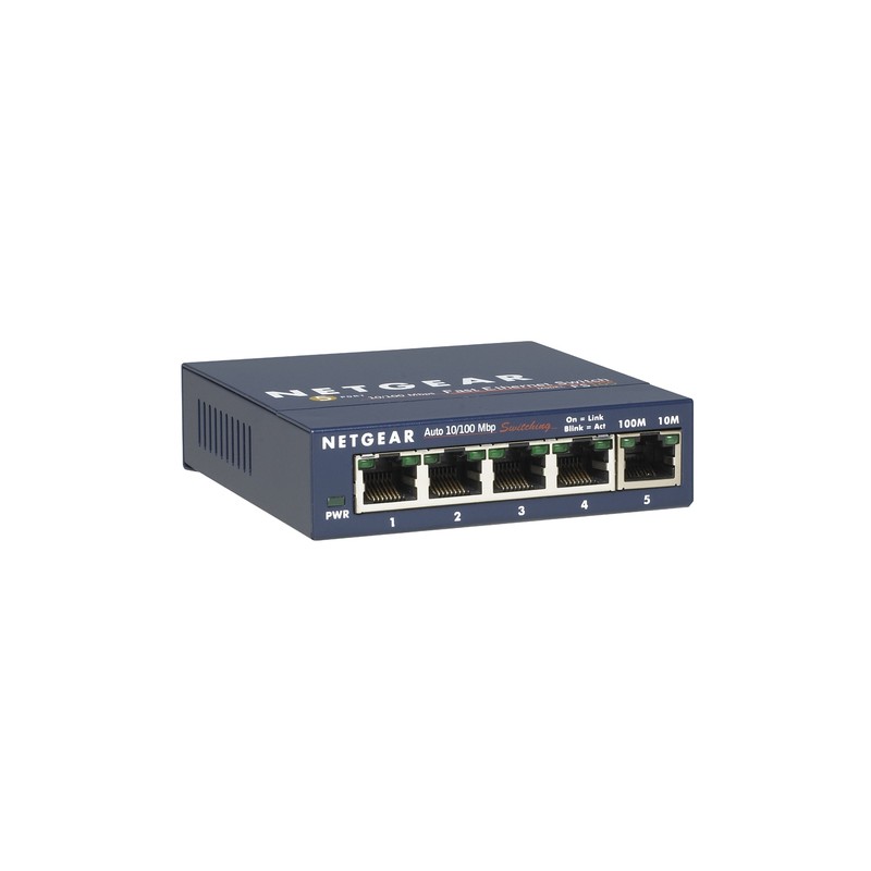 Netgear FS105-300PES network switch Unmanaged L2 Fast Ethernet (10/100) Blue