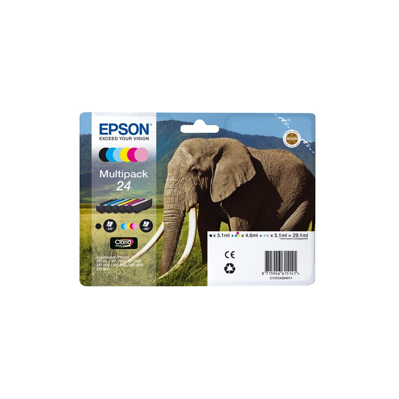 Epson Elephant Multipack 6-colours 24 Claria Photo HD Ink