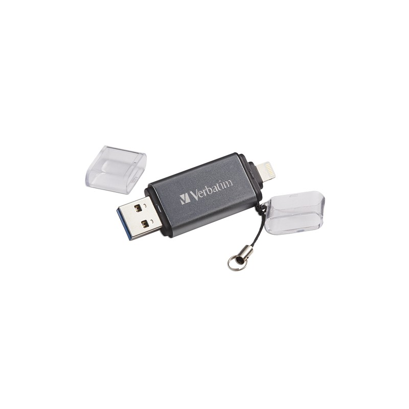 Verbatim iStore 'n' Go USB flash drive 64 GB USB Type-A / Lightning 3.2 Gen 1 (3.1 Gen 1) Grey