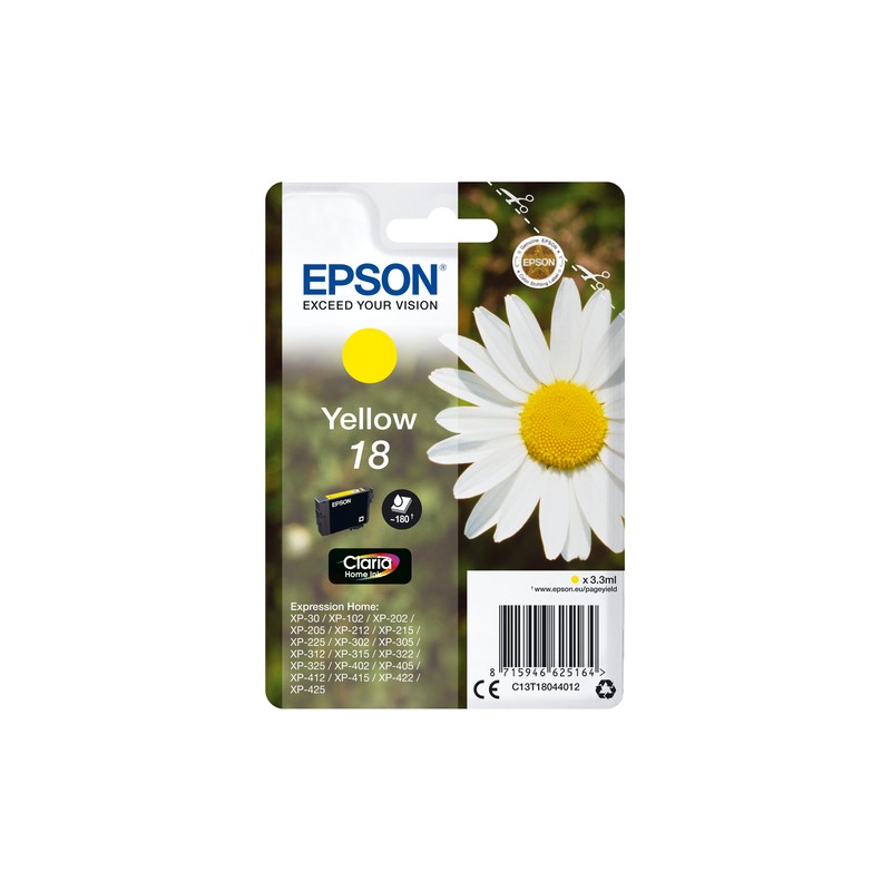 Epson Daisy Singlepack Yellow 18 Claria Home Ink