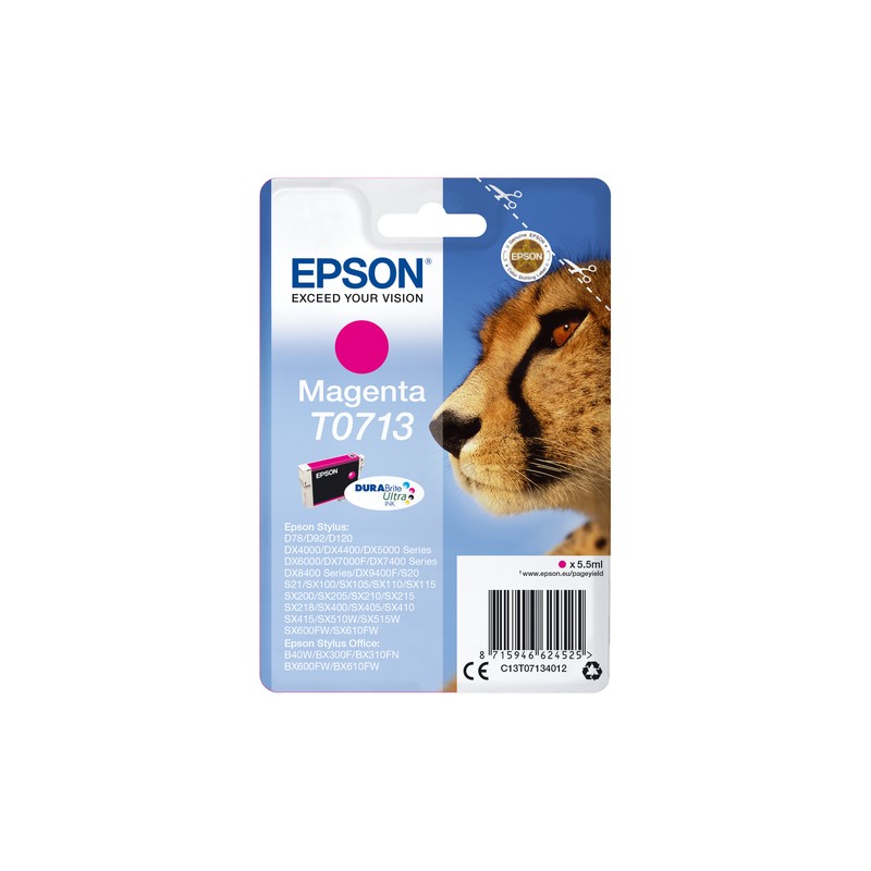 Epson Singlepack Magenta T0713 DURABrite Ultra Ink