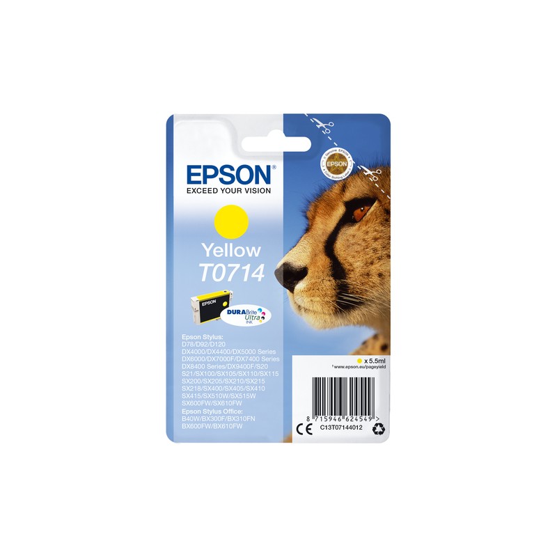 Epson Singlepack Yellow T0714 DURABrite Ultra Ink