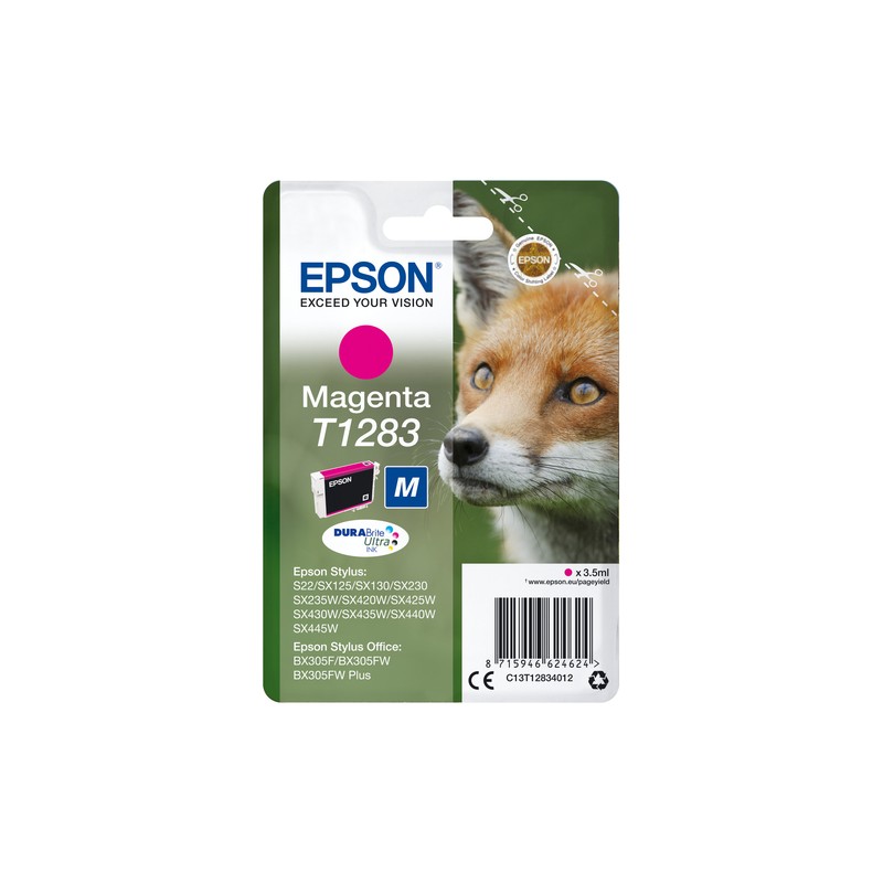 Epson Fox Singlepack Magenta T1283 DURABrite Ultra Ink