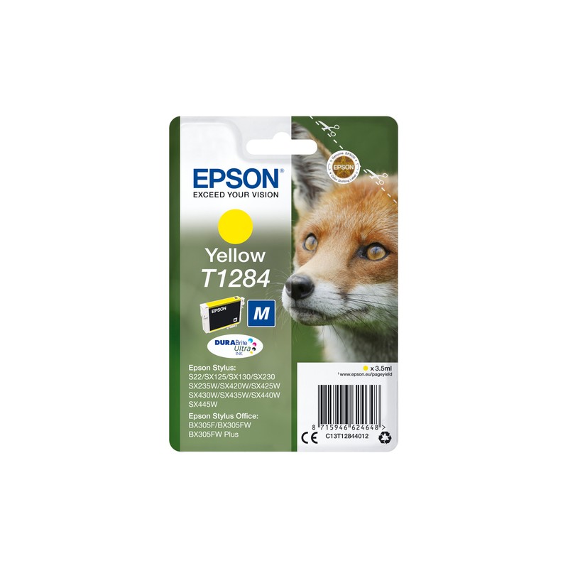 Epson Fox Singlepack Yellow T1284 DURABrite Ultra Ink