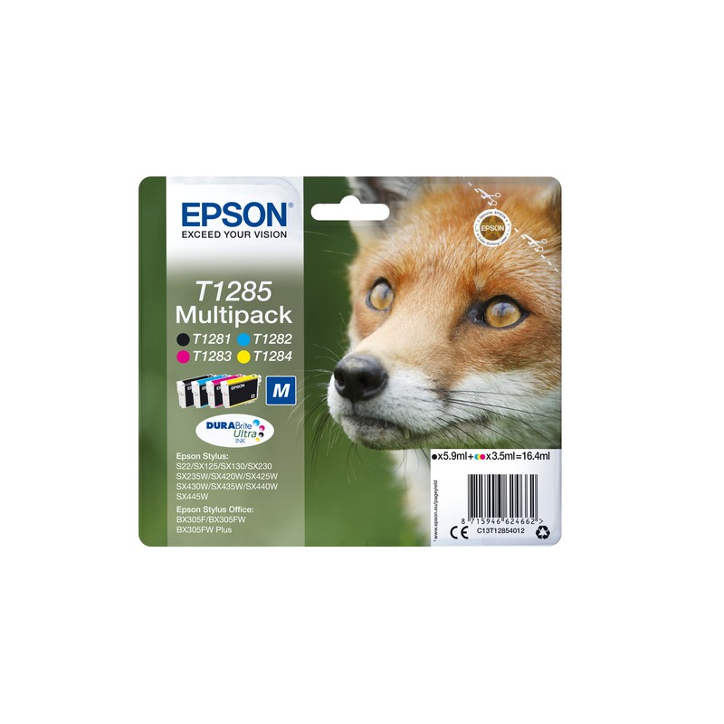 Epson Fox Multipack 4-colours T1285 DURABrite Ultra Ink