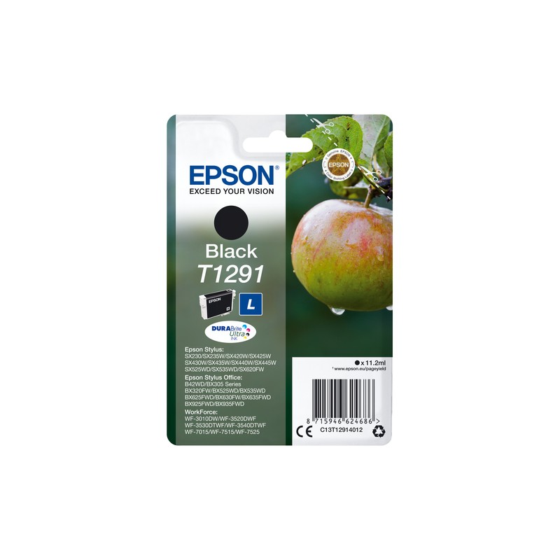 Epson Apple Singlepack Black T1291 DURABrite Ultra Ink