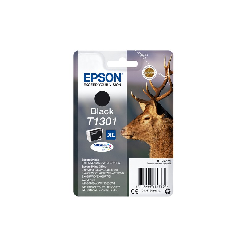 Epson Stag Singlepack Black T1301 DURABrite Ultra Ink