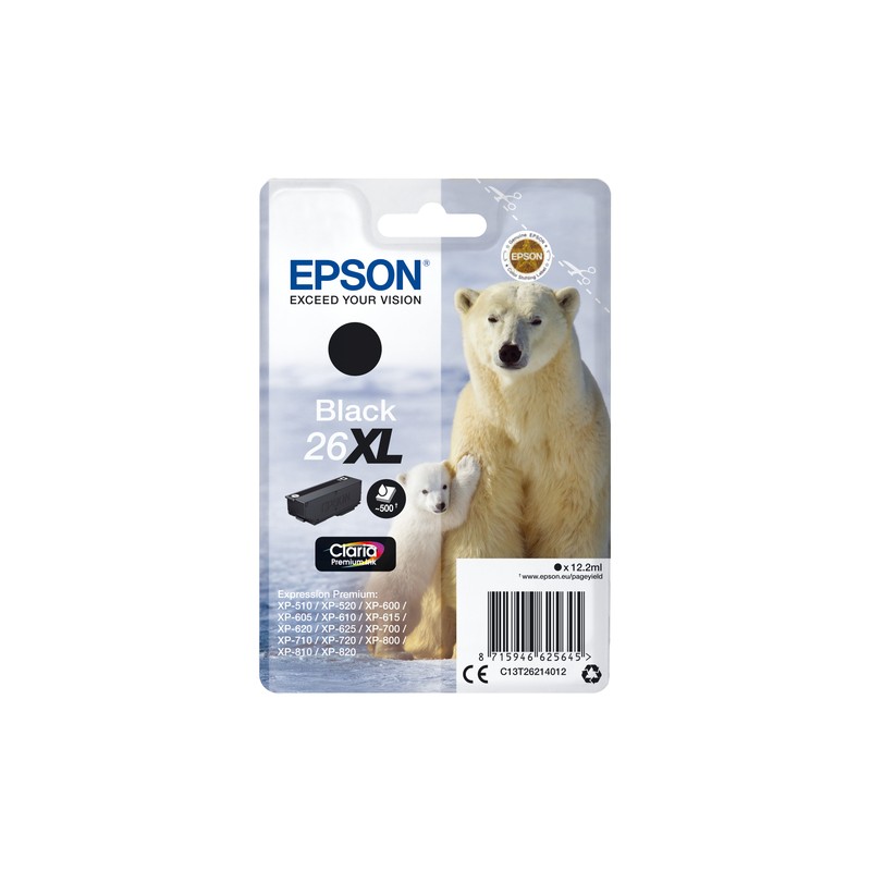 Epson Singlepack Black 26XL Claria Premium Ink