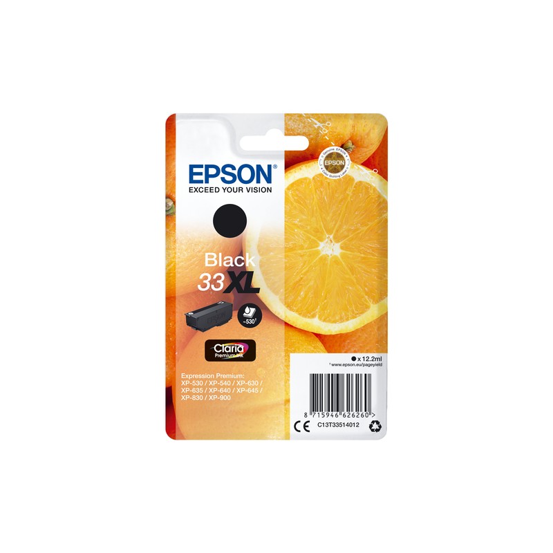 Epson Oranges Singlepack Black 33XL Claria Premium Ink