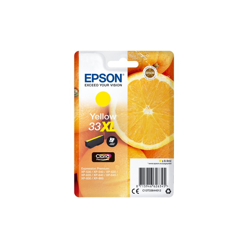 Epson Oranges Singlepack Yellow 33XL Claria Premium Ink