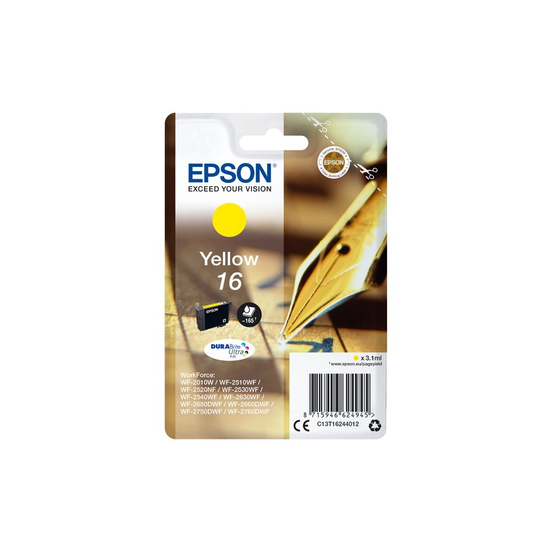 Epson Pen and crossword Singlepack Yellow 16 DURABrite Ultra Ink