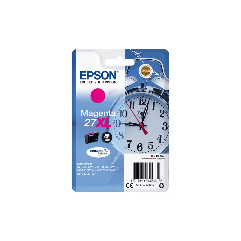 Epson Alarm clock Singlepack Magenta 27XL DURABrite Ultra Ink