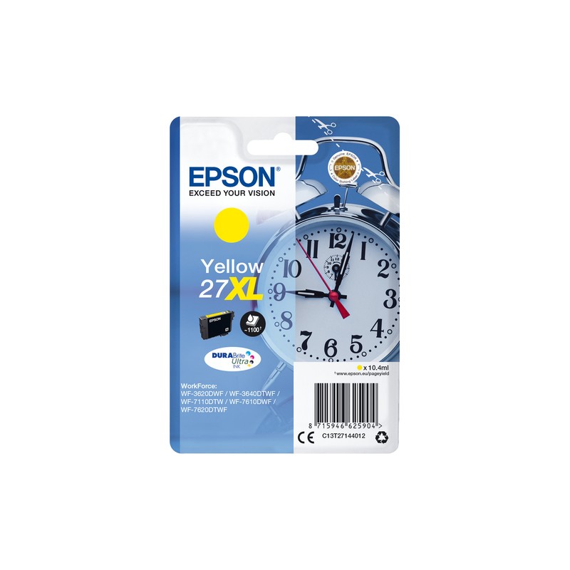 Epson Alarm clock Singlepack Yellow 27XL DURABrite Ultra Ink