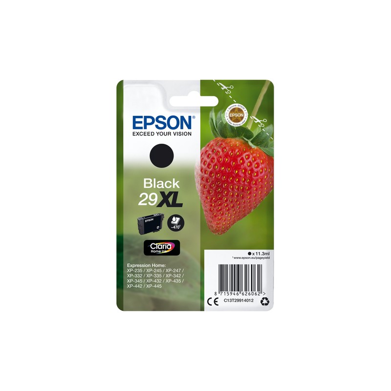 Epson Strawberry Singlepack Black 29XL Claria Home Ink