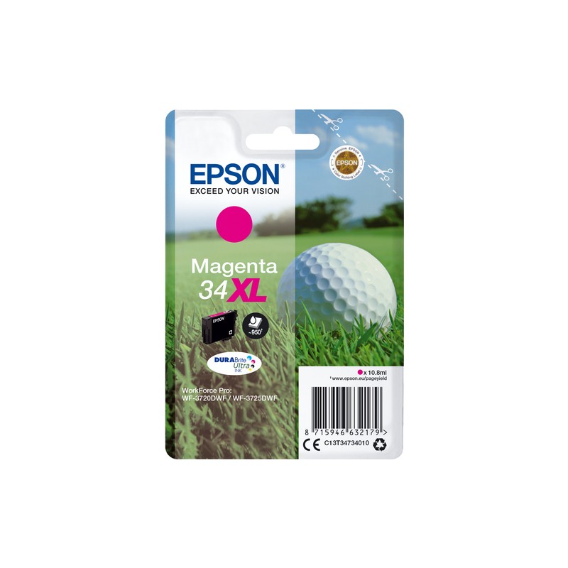 Epson Golf ball Singlepack Magenta 34XL DURABrite Ultra Ink