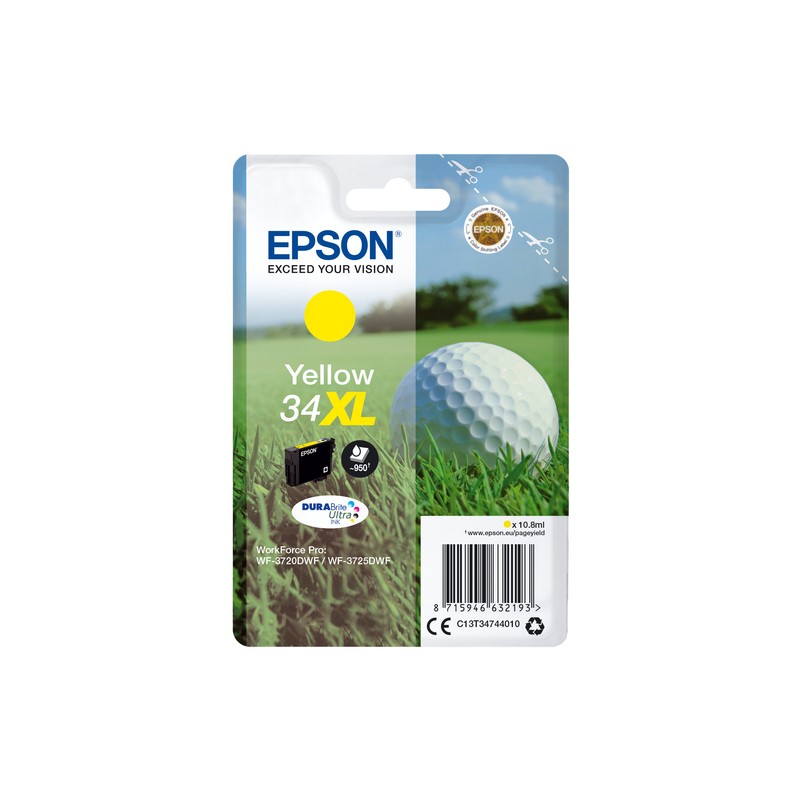 Epson Golf ball Singlepack Yellow 34XL DURABrite Ultra Ink