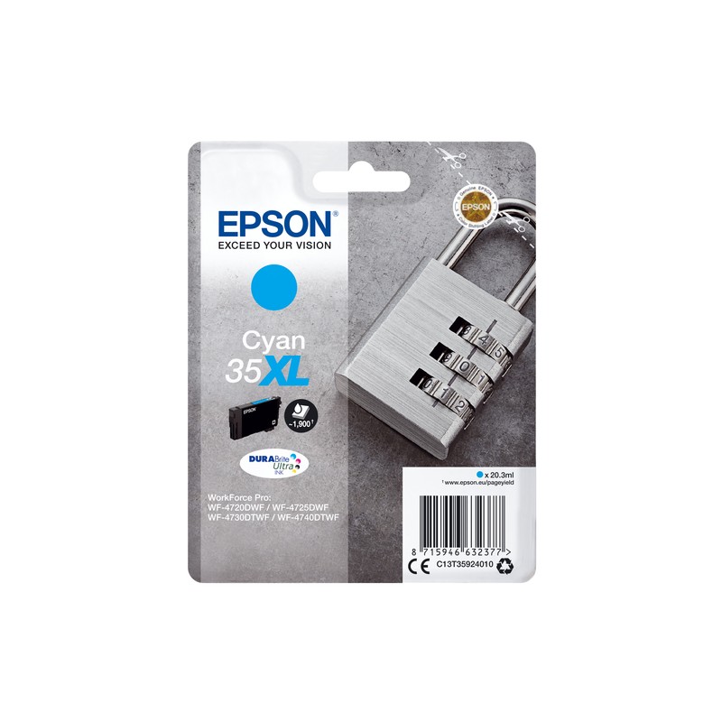 Epson Padlock Singlepack Cyan 35XL DURABrite Ultra Ink