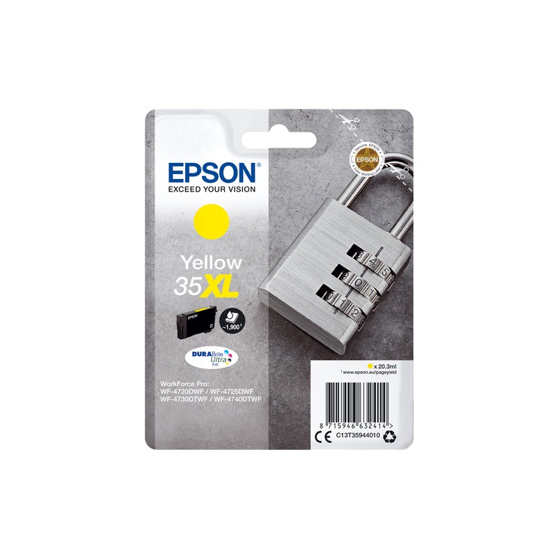 Epson Padlock Singlepack Yellow 35XL DURABrite Ultra Ink