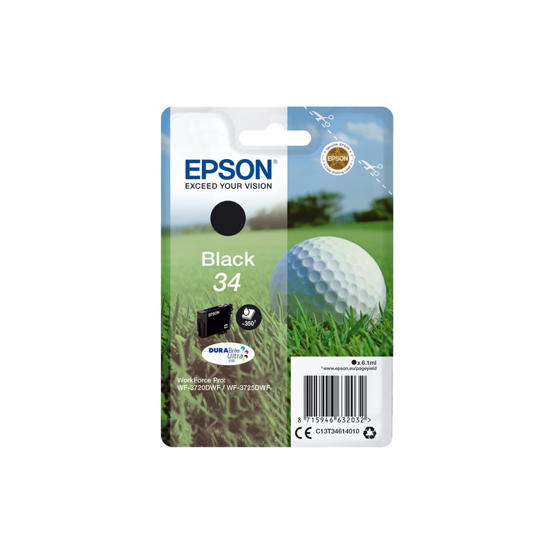 Epson Golf ball Singlepack Black 34 DURABrite Ultra Ink