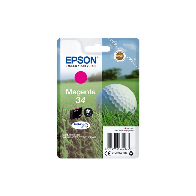 Epson Golf ball Singlepack Magenta 34 DURABrite Ultra Ink