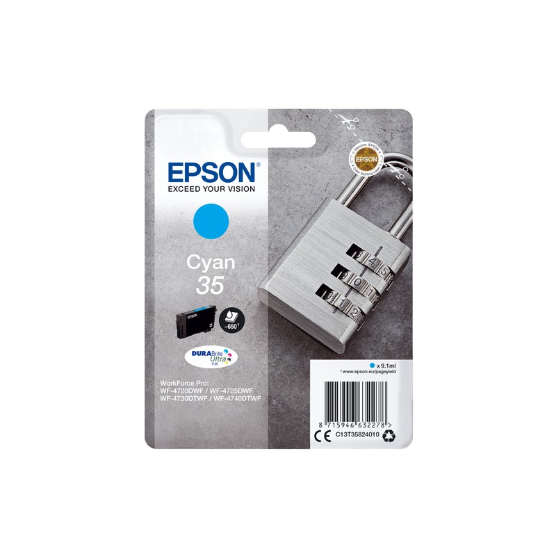 Epson Padlock Singlepack Cyan 35 DURABrite Ultra Ink