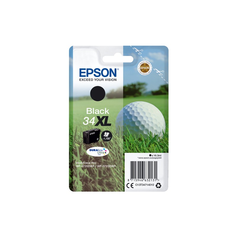 Epson Golf ball Singlepack Black 34XL DURABrite Ultra Ink