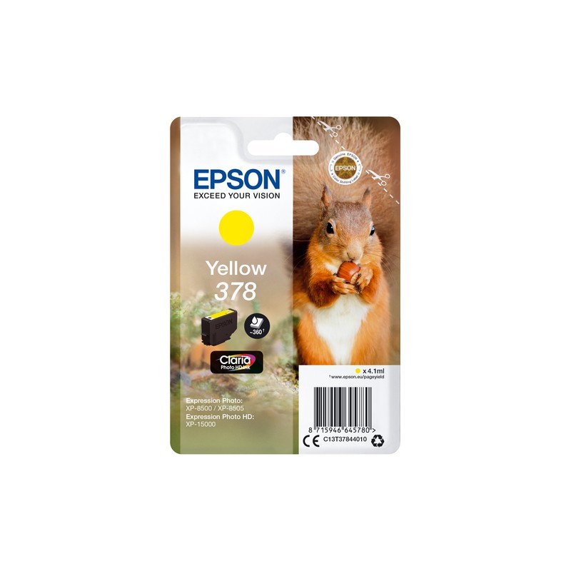 Epson Squirrel Singlepack Yellow 378 Claria Photo HD Ink