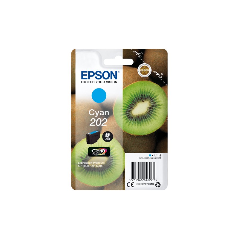 Epson Kiwi Singlepack Cyan 202 Claria Premium Ink