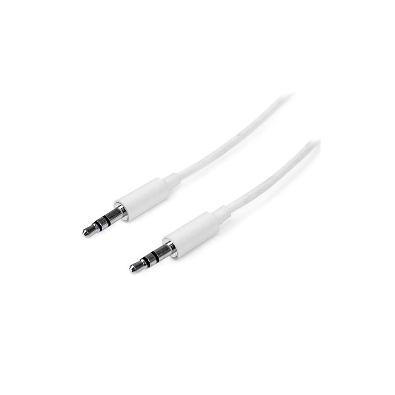 StarTech.com 2m White Slim 3.5mm Stereo Audio Cable - Male to Male