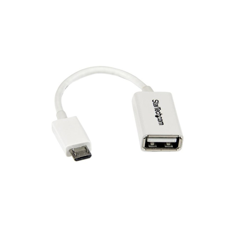 StarTech.com 5in White Micro USB to USB OTG Host Adapter M/F