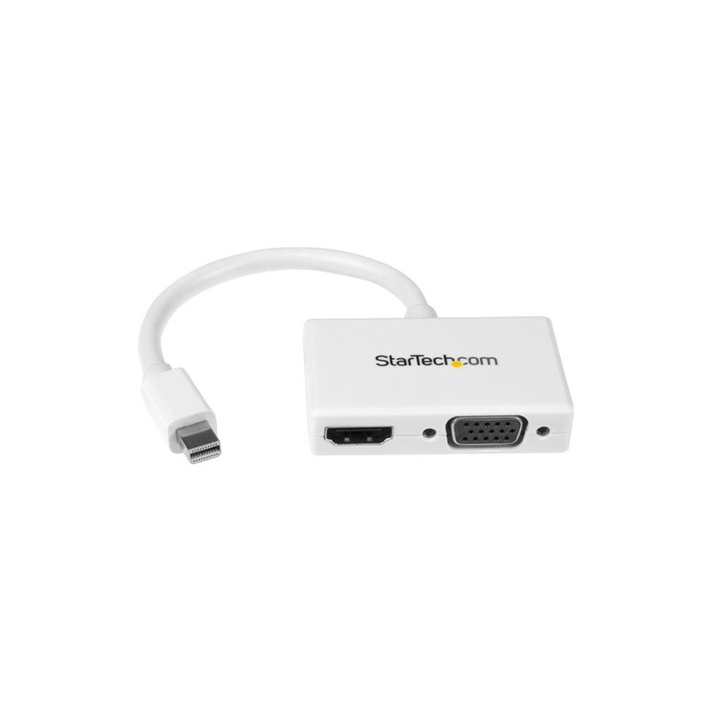 StarTech.com Travel A/V Adapter: 2-in-1 Mini DisplayPort to HDMI or VGA Converter - White