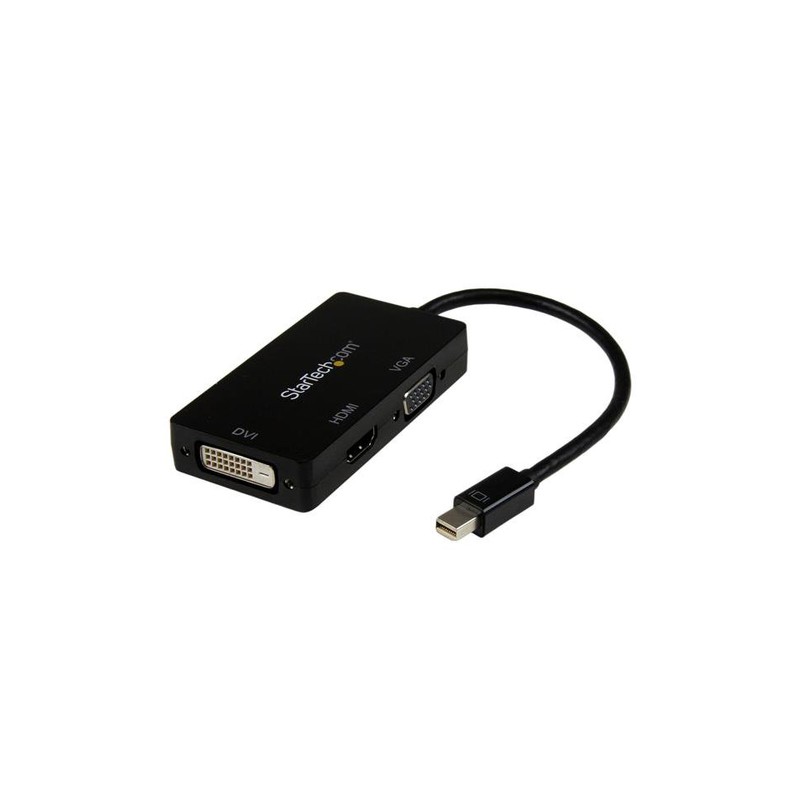 StarTech.com Travel A/V Adapter: 3-in-1 Mini DisplayPort to VGA DVI or HDMI Converter