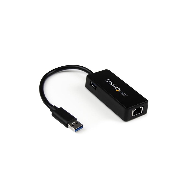 StarTech.com USB 3.0 to Gigabit Ethernet Adapter NIC w/ USB Port - Black