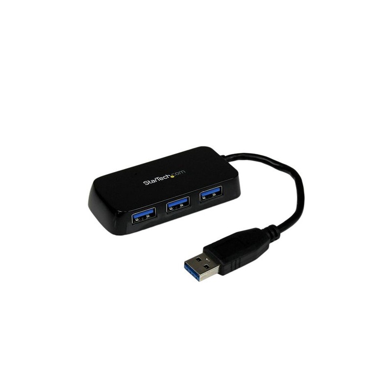 StarTech.com Portable 4 Port SuperSpeed Mini USB 3.0 Hub - Black