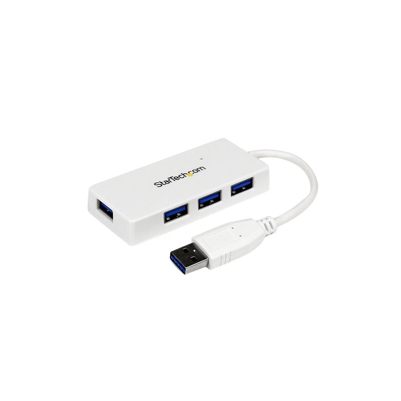 StarTech.com Portable 4 Port SuperSpeed Mini USB 3.0 Hub - White