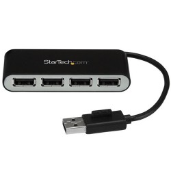 StarTech.com 4-Port Portable USB 2.0 Hub with Built-in Cable