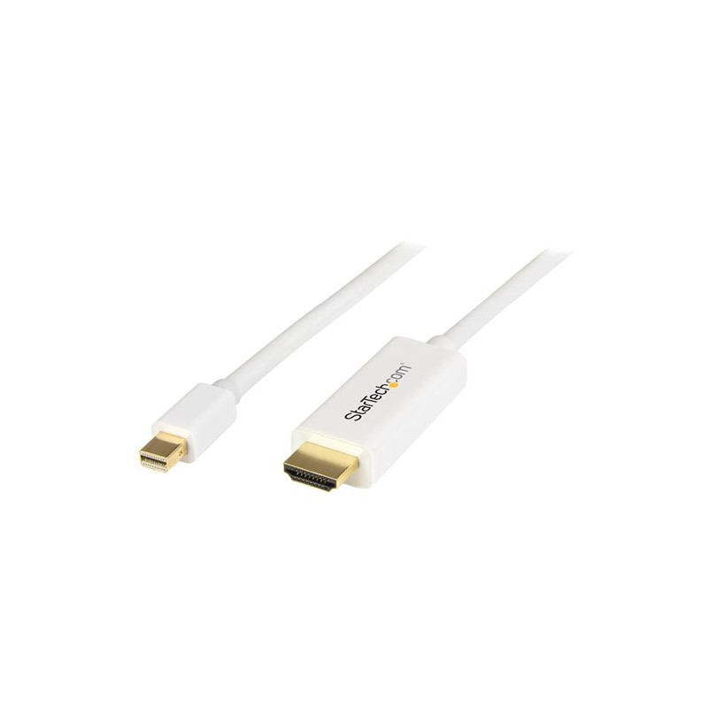 StarTech.com Mini DisplayPort to HDMI Converter Cable - 6 ft (2m) - 4K - White