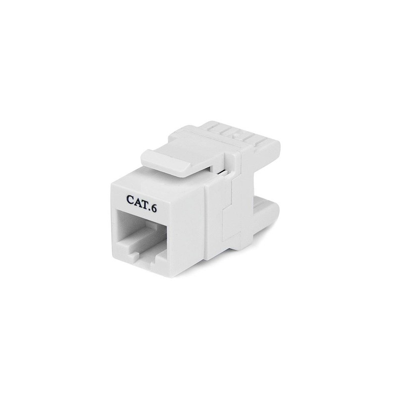 StarTech.com 180° Cat 6 Keystone Jack - RJ45 Ethernet Cat6 Wall Jack White - 110 Type