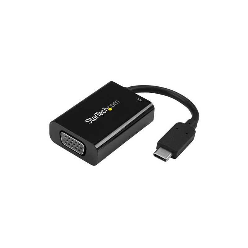 StarTech.com USB-C to VGA Adapter with USB Power Delivery - 60 Watts - Black