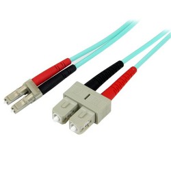 StarTech.com Fiber Optic Cable - 10 Gb Aqua - Multimode Duplex 50/125 - LSZH - LC/SC - 2 m